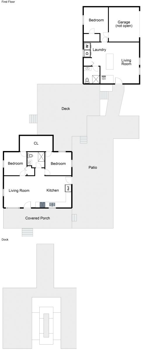 Floor Plan for Skywater - Darling Family Oriented 2nd Tier Home with Guest House.  45 Mile Marker of Osage Arm - Cartwright Spring Bay